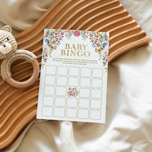 Farbige Wildblume Bingo Baby Duschkarte Einladung (Von Creator hochgeladen)