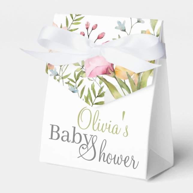 Farbige Wildblume Bloral Baby Dusche Geschenkschachtel (Vorderseite)