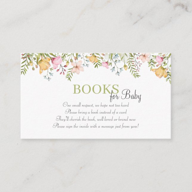 Farbige Wildblume Blumenbücher für Baby Begleitkarte (Vorderseite)