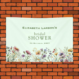 Farbige Wildblume Blumenkohl Brautparty Banner