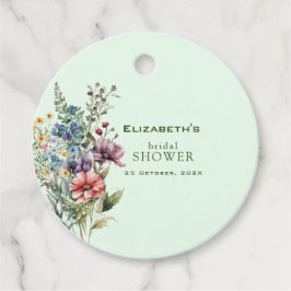 Farbige Wildblume Blumenkohl Brautparty Geschenkanhänger