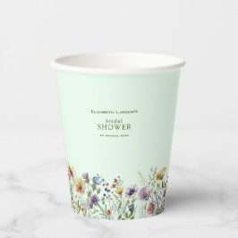 Farbige Wildblume Blumenkohl Brautparty Pappbecher