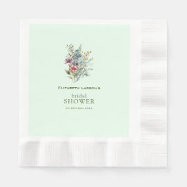 Farbige Wildblume Blumenkohl Brautparty Serviette