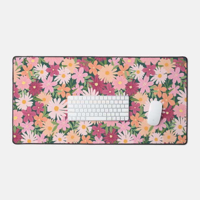 Farbige Wildblume Botanische Schreibtischmatte (Tastatur & Maus)