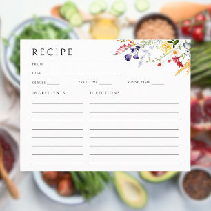 Farbige Wildblume Brautparty Rezept Karte