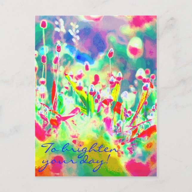 Farbige Wildblume Denken Sie an Ihre Blume Postkarte (Vorderseite)