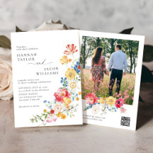 Farbige Wildblume Foto QR Code UAWG Wedding