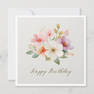 Farbige Wildblume Frohe Geburtstag Einladung