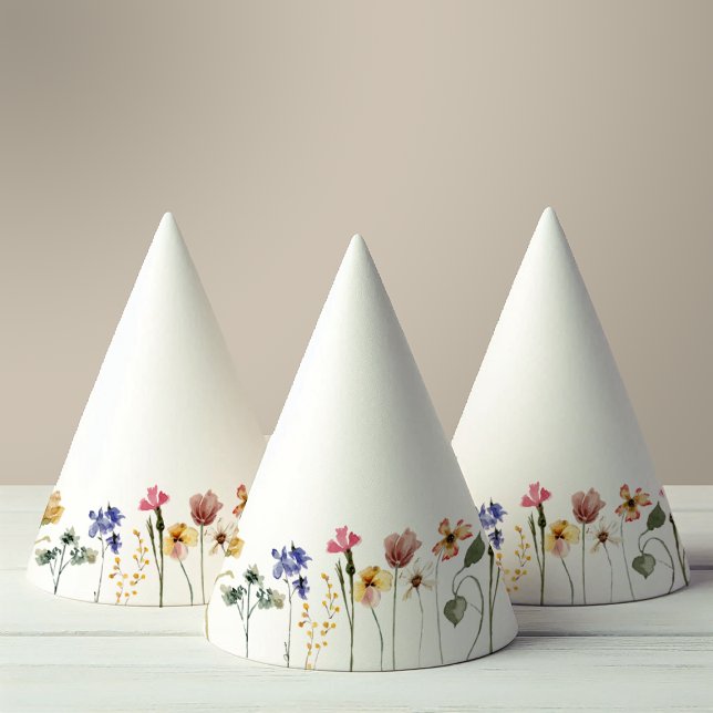 Farbige Wildblume Geburtstag Partyhütchen (Von Creator hochgeladen)