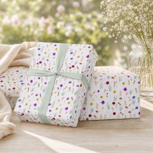 Farbige Wildblume Geschenkpapier