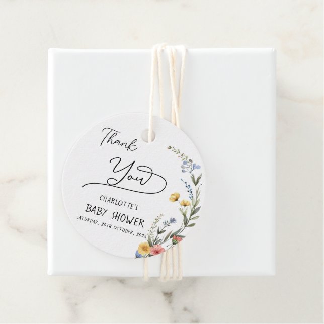 Farbige Wildblume Kinderdusche Geschenkanhänger (Beispiel)