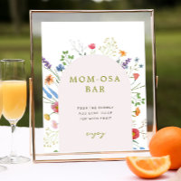Farbige Wildblume Kinderdusche Momosa Bar Zeichen