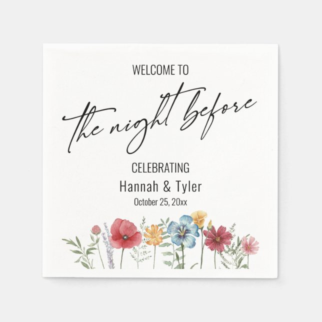 Farbige Wildblume Serviette (Vorderseite)