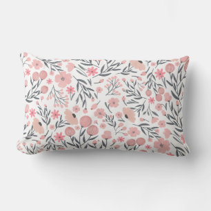 Farbige Wildblume Sommer Blumenweiß Lendenkissen