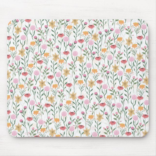 Farbige Wildblume Watercolor-Design Mousepad (Vorne)