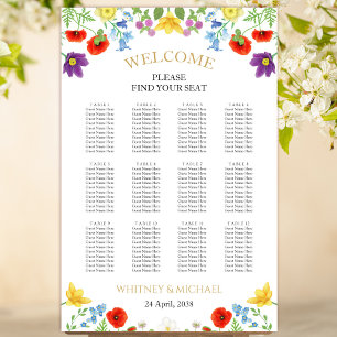 Farbige Wildblume Weißes Hochzeitsstift Poster