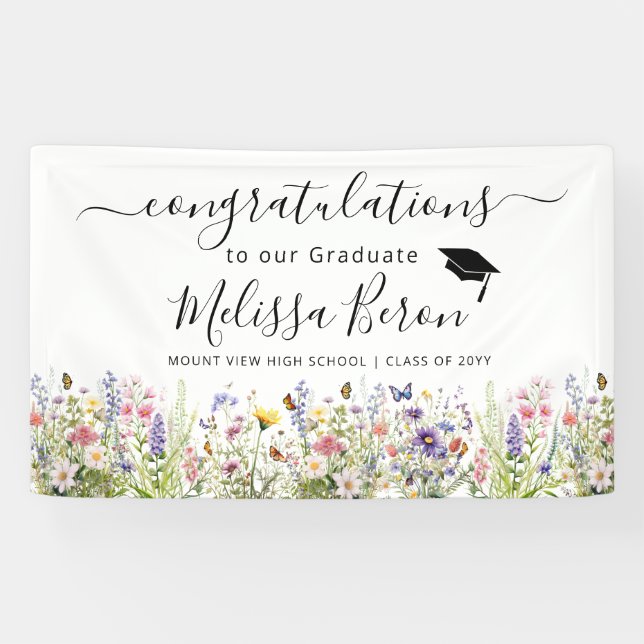 Farbige Wildblumen Abschluss Banner (Horizontal)