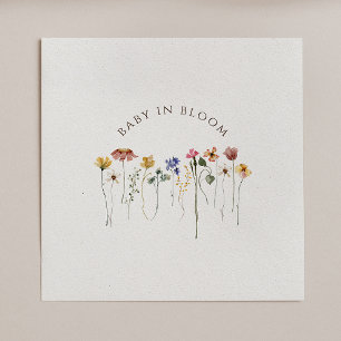 Farbige Wildblumen-Baby-In-Blüte-Baby-Party Serviette