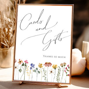 Farbige Wildblumen-Baby-Shower-Karten und Geschenk Poster