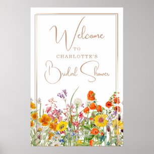 Farbige Wildblumen-Brautjunggesellinnen-Abschiedsw Poster