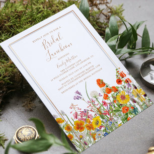Farbige Wildblumen-Bridal-Luncheon-Einladung Einladung