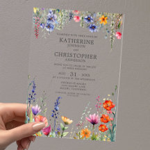 Farbige Wildblumen Elegante Hochzeit Klar