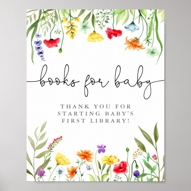 Farbige Wildblumen für Babyzeichen Poster (Vorne)