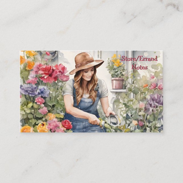 Farbige Wildblumen Gardener Floral Errand Hinweise Visitenkarte (Vorderseite)
