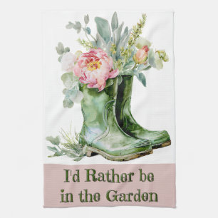 Farbige Wildblumen Gärtner Floral Stiefel Geschirrtuch