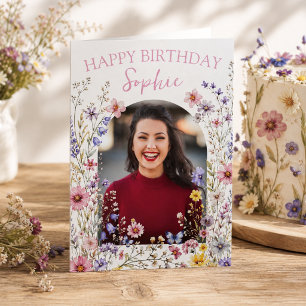 Farbige Wildblumen Geburtstag für jedes Alter Karte