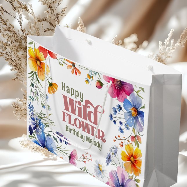Farbige Wildblumen-Geburtstag  Große Geschenktüte (Von Creator hochgeladen)
