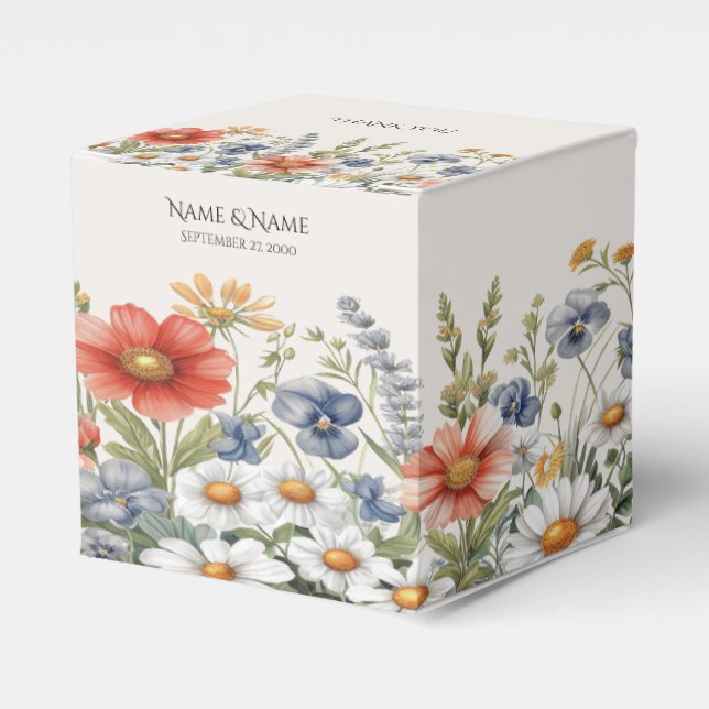 Farbige Wildblumen Gefälligkeitsbox Geschenkschachtel (Vorderseite)