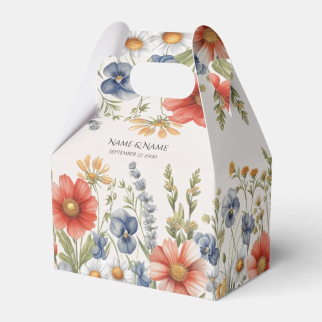 Farbige Wildblumen Gefälligkeitsbox Geschenkschachtel (Vorderseite)