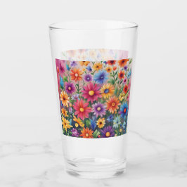 Farbige Wildblumen Glas