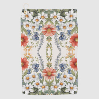 Farbige Wildblumen Golfhandtuch