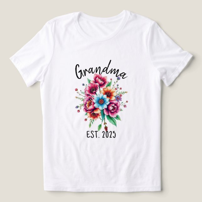 Farbige Wildblumen Großmutter Tri-Blend Shirt (Design Vorderseite)