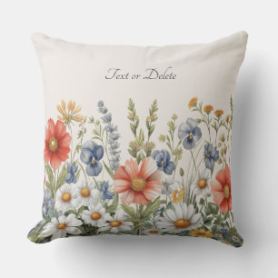 Farbige Wildblumen Kissen