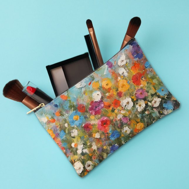 Farbige Wildblumen Kosmetisch oder Zubehörtasche (Ideal for makeup, phone accessories and more.)