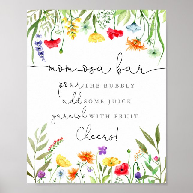 Farbige Wildblumen Mama-osa-mimosa-Bar Poster (Vorne)
