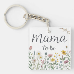 Farbige Wildblumen-Mama-To-Be-Floral-Baby-Party Schlüsselanhänger