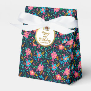 Farbige Wildblumen, maßgeschneidertes Foto, Gebur Geschenkschachtel