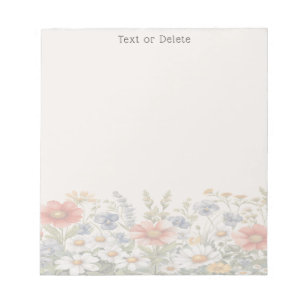 Farbige Wildblumen Notepad Notizblock