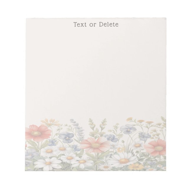 Farbige Wildblumen Notepad Notizblock (Vorderseite)