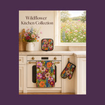 Farbige Wildblumen-Ofenhandschuh- und Topflappen-S