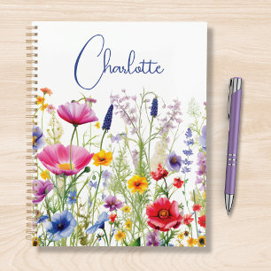 Farbige Wildblumen personalisierte Namensgeschenke Planer