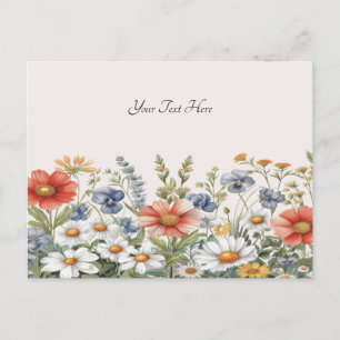 Farbige Wildblumen Postkarte