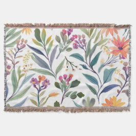Farbige Wildblumen | Schöne florale Wasserfarbe Decke