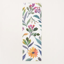 Farbige Wildblumen | Schöne florale Wasserfarben Yogamatte