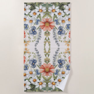 Farbige Wildblumen Strandtuch
