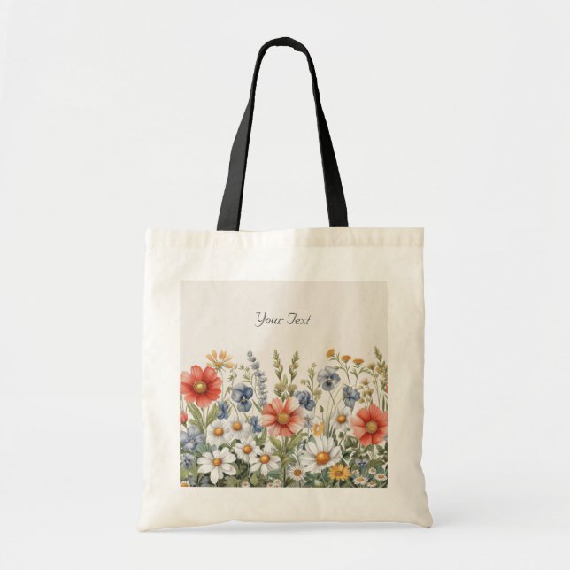 Farbige Wildblumen Tasche (Vorne)